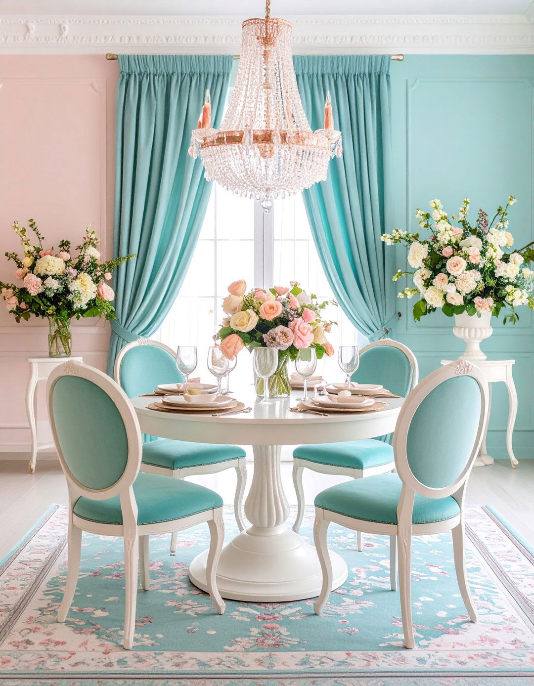 Parisian Dining Room with Pastel Romance - 25 Parisian Dining Room Ideas