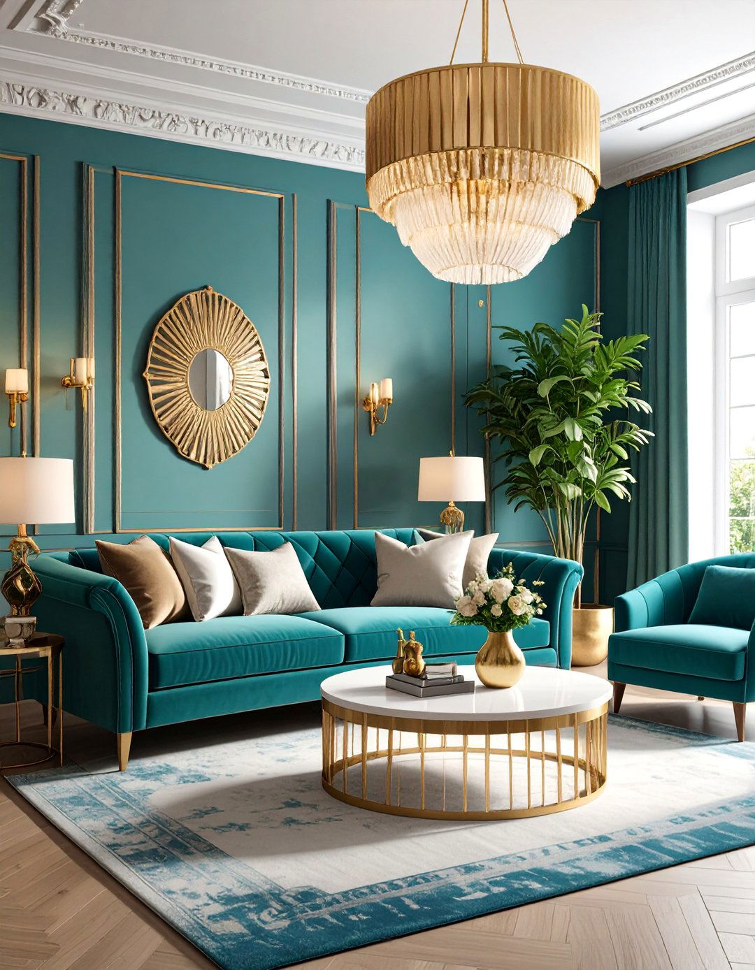 Parisian Living Room with Brass and Gold Accents - 25 Parisian-style Living Room Ideas