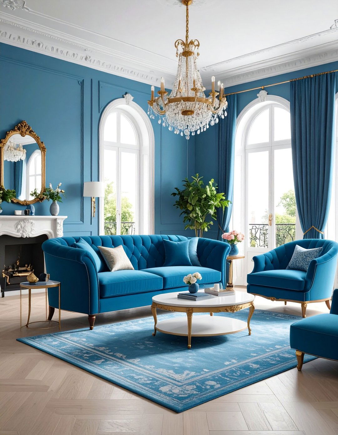 Parisian Living Room with Monochromatic Elegance - 25 Parisian-style Living Room Ideas