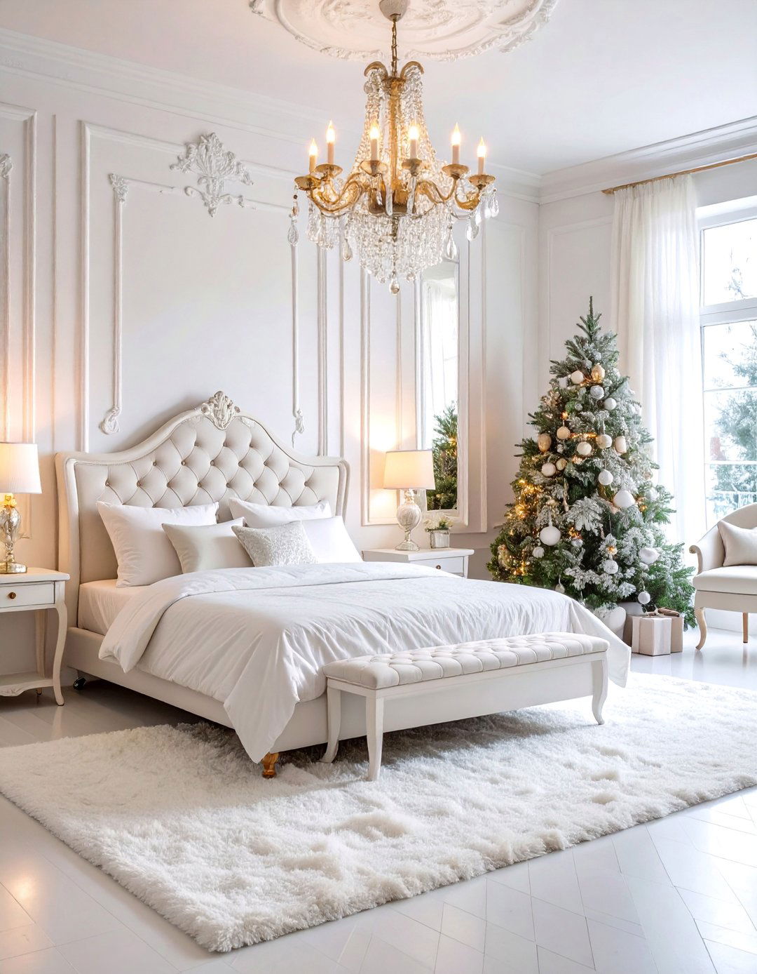Parisian Winter White Bedroom - 25 Paris-themed Bedroom Ideas