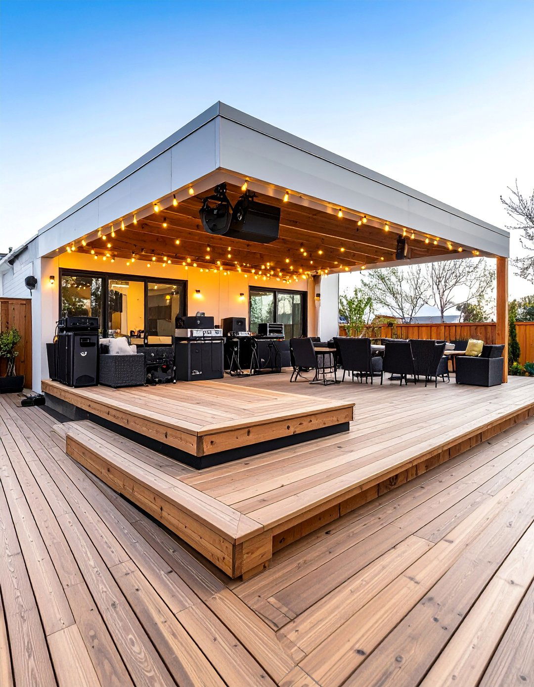 Party Deck with Dance Floor and DJ Station - 25 2nd Floor Deck Ideas