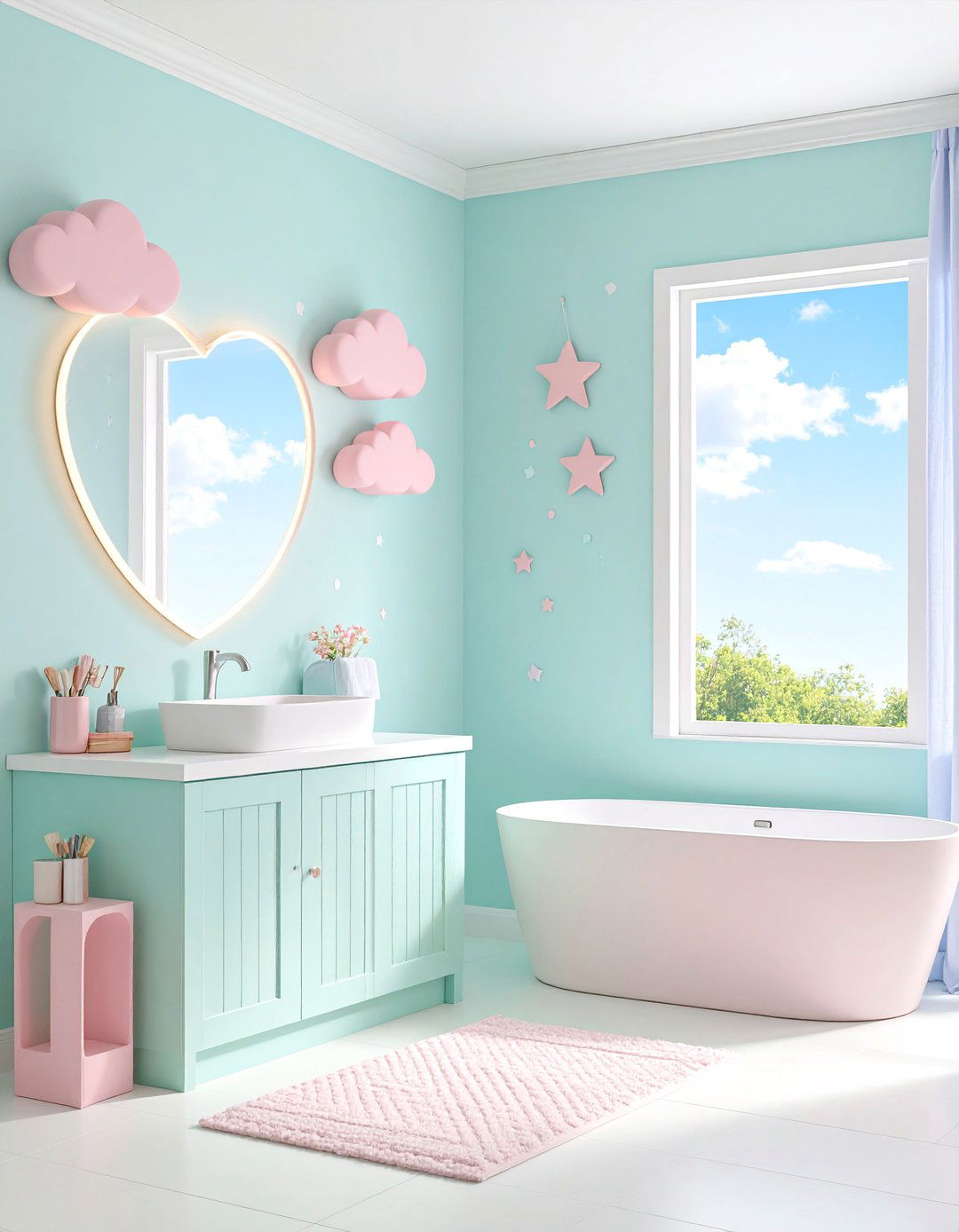 Pastel Kawaii Dorm Bathroom Delight - 25 Dorm Bathroom Ideas