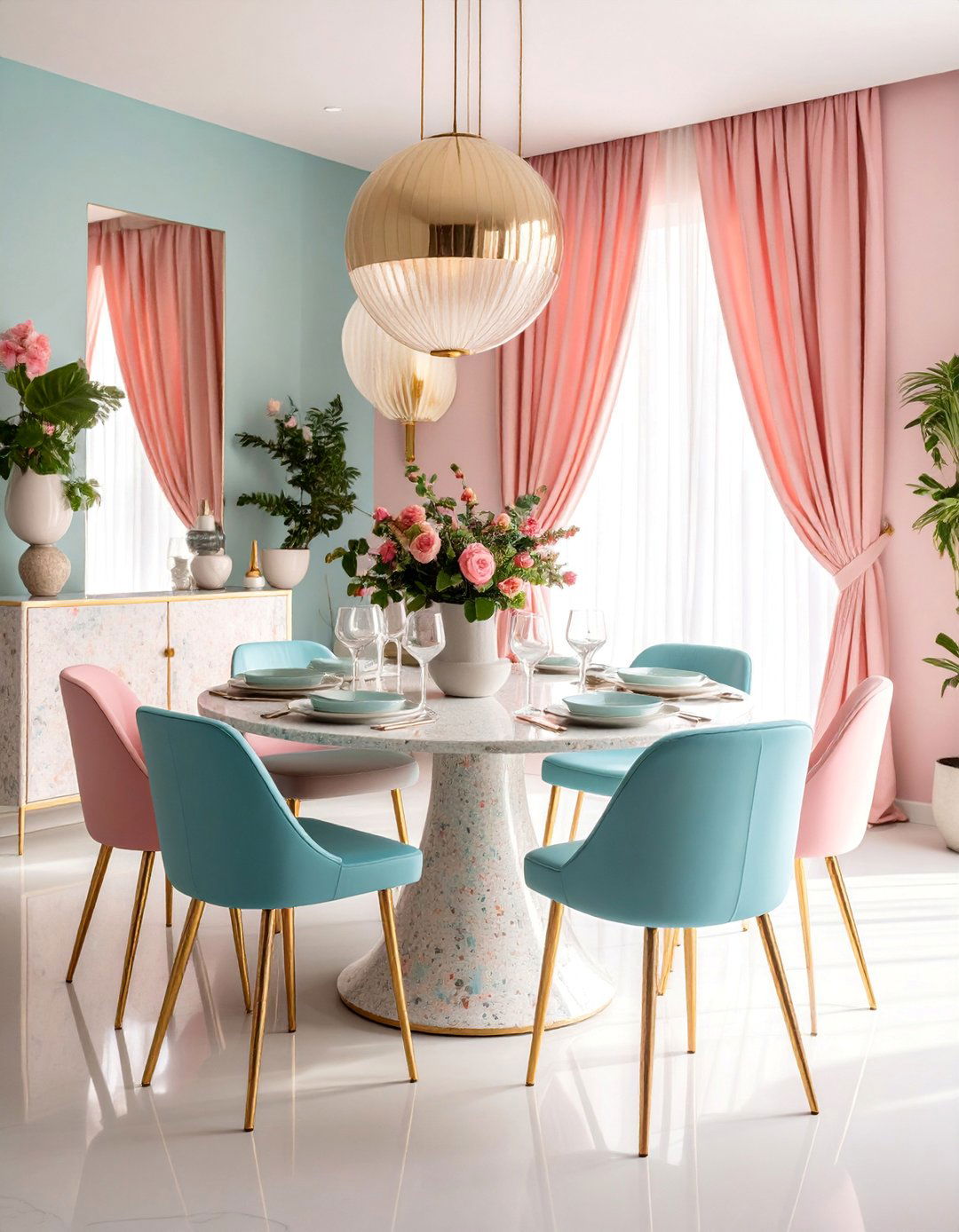 Pastel Miami Art Deco Dining Room - 25 Art Deco Dining Room Ideas