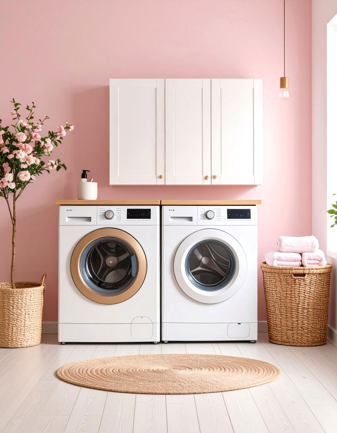 Pastel Minimalist Laundry Room Design - 25 Laundry Room Wallpaper Ideas