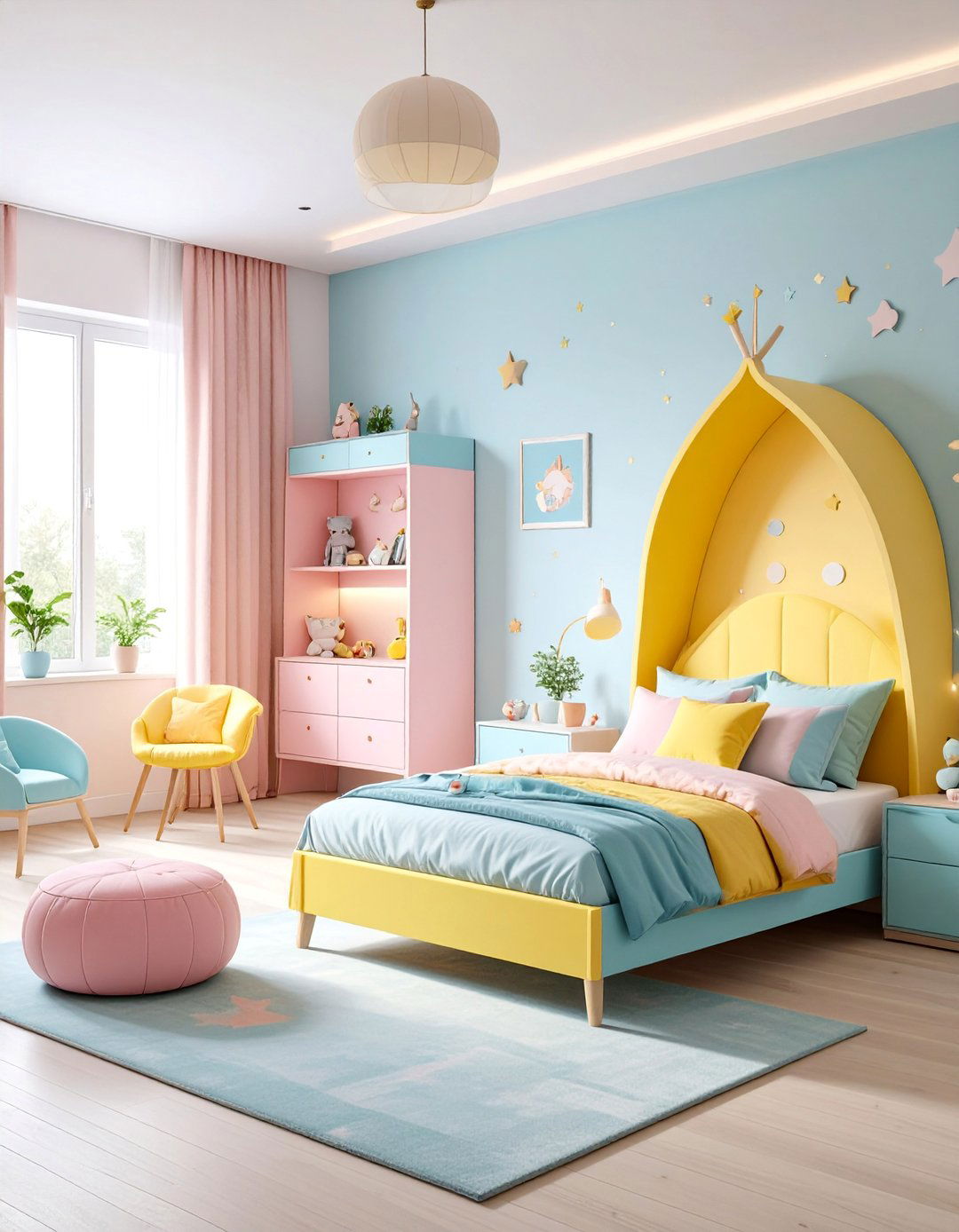 Pastel Rainbow Painted Childrens Furniture Theme - 25 Painted Furniture Ideas
