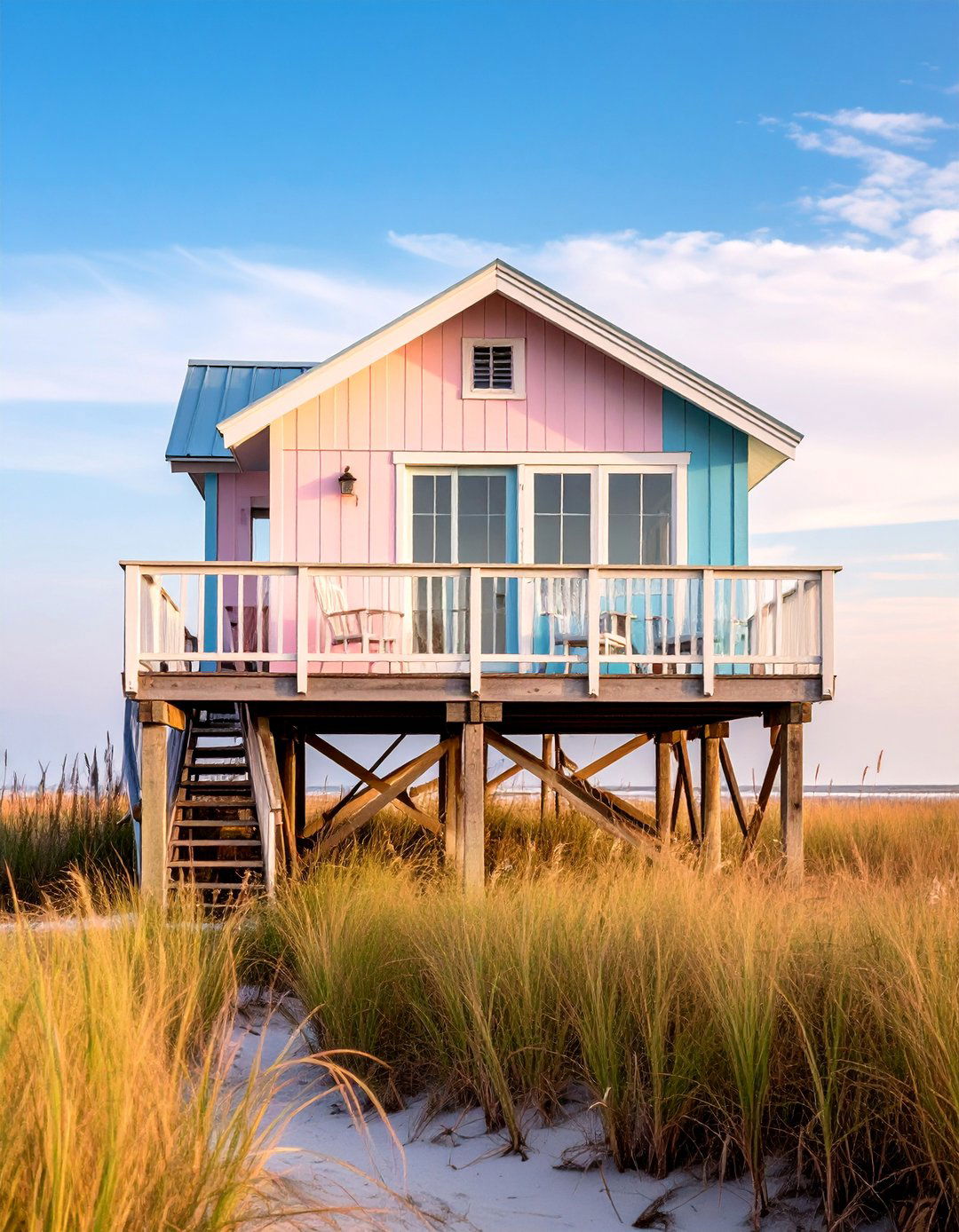 Pastel Vanilla Stilted Beach House - 25 Yellow Exterior Home Ideas