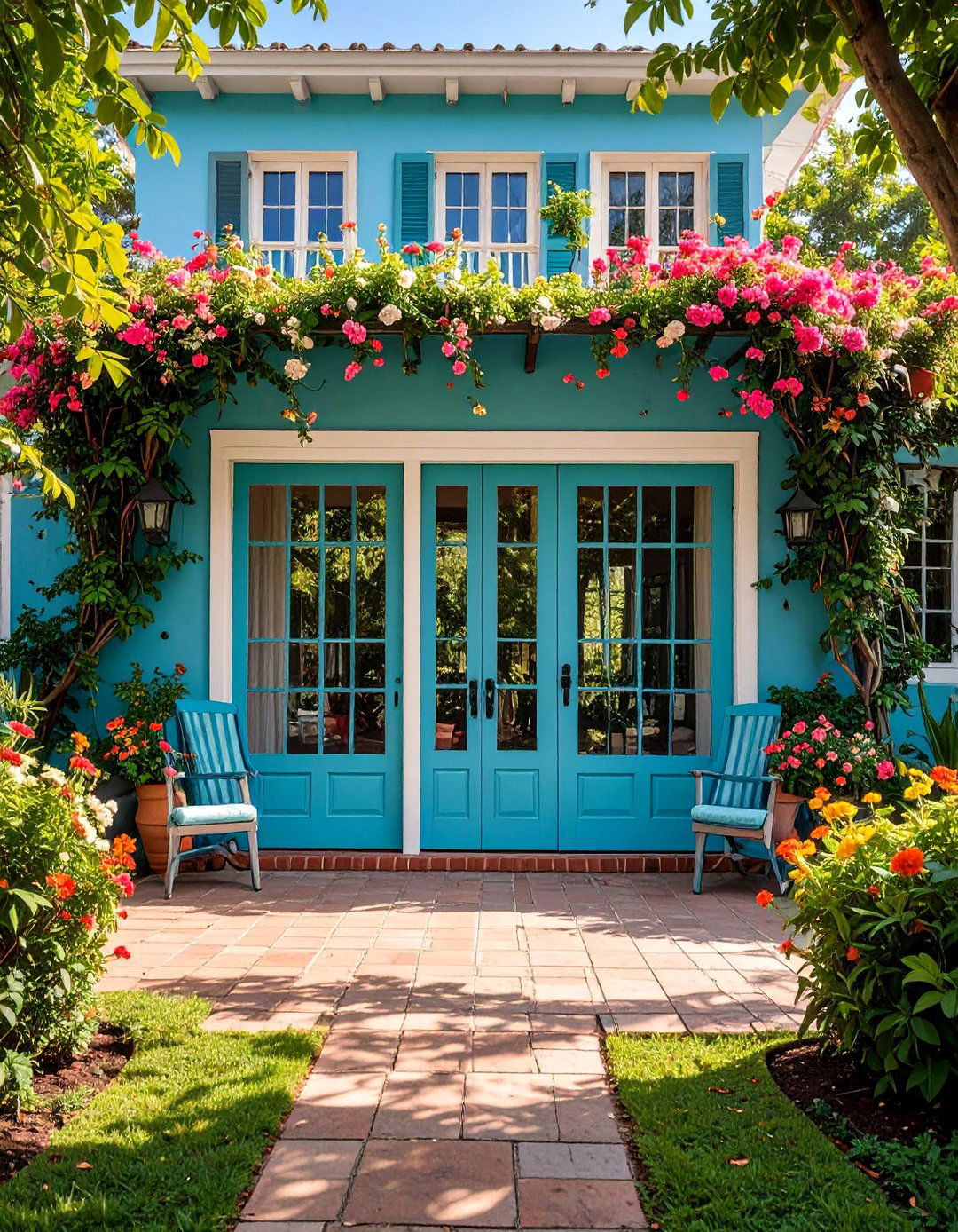 Patio Doors with Decorative Grid Patterns - 25 Patio Door Ideas
