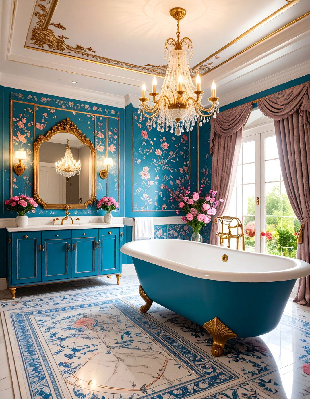 Pattern Drenched Powder Room - 25 Home Decor Ideas