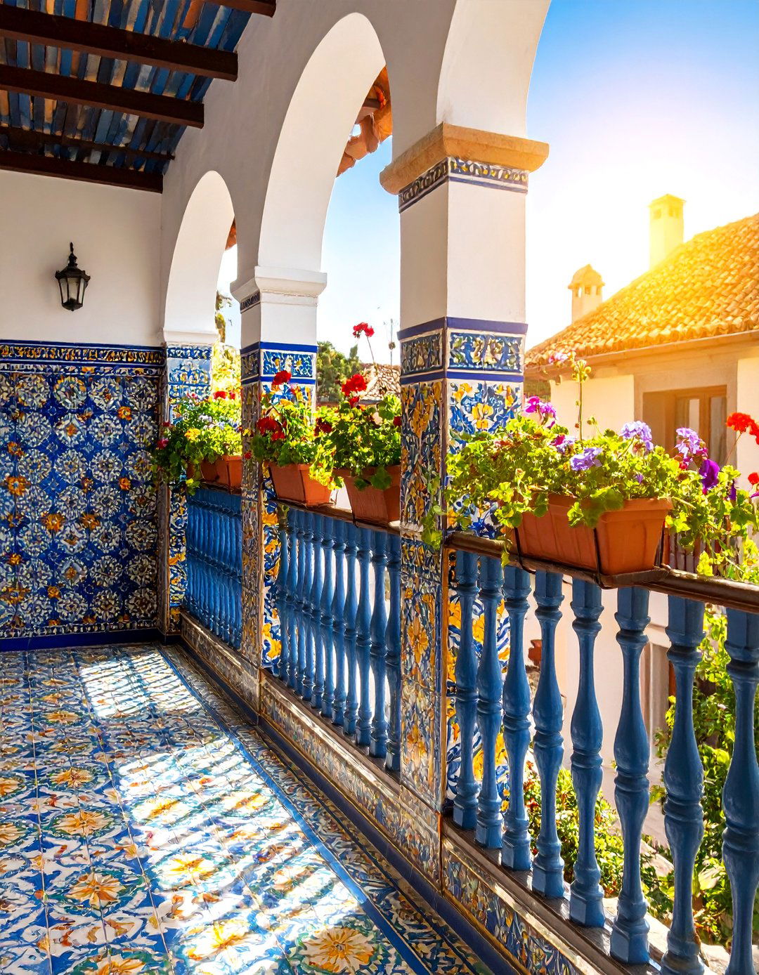 Patterned Encaustic Balcony with Artisanal Character - 25 Balcony Tiles Ideas