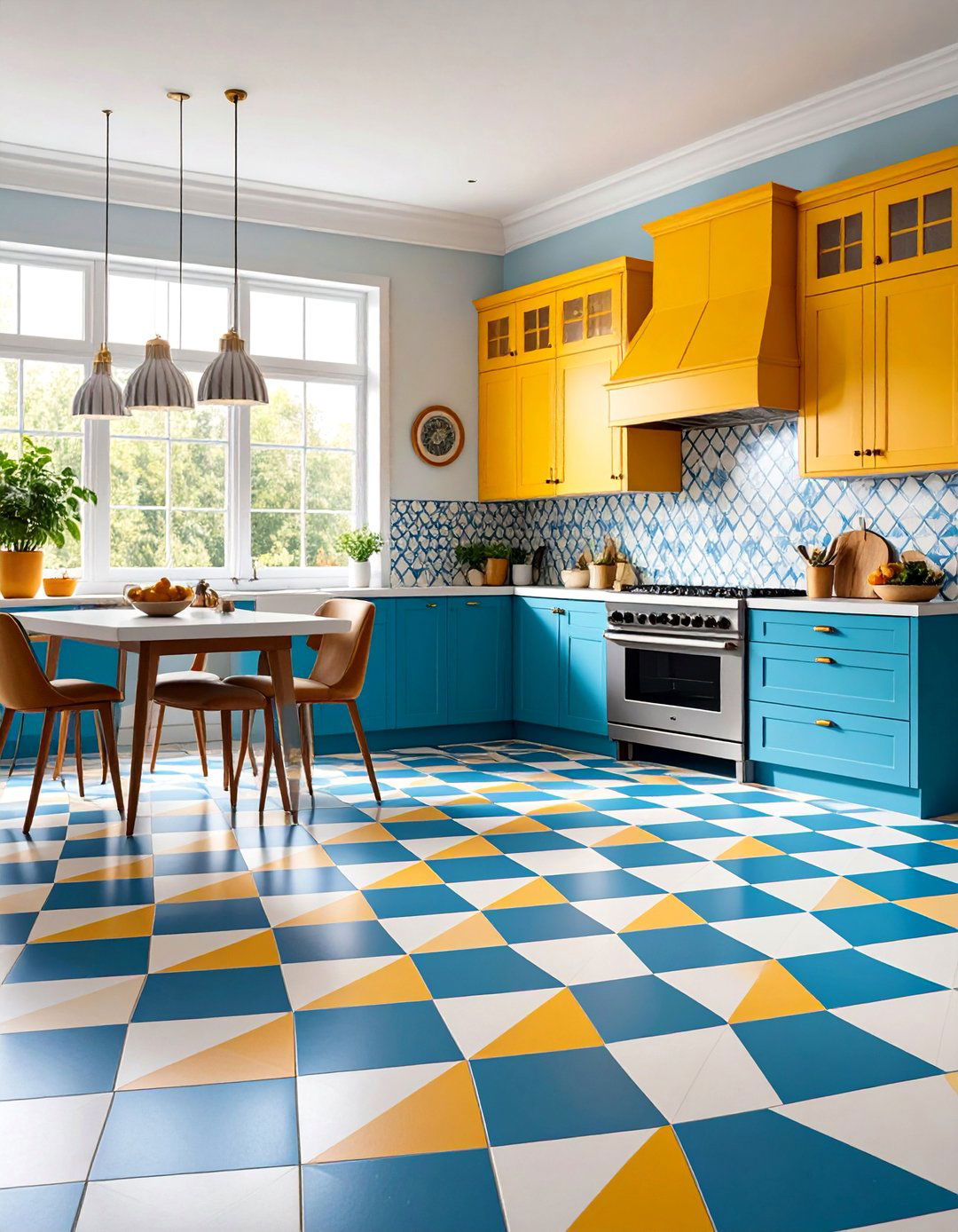 Patterned Floor Feature Kitchen - 25 Maximalist Kitchen Decor Ideas
