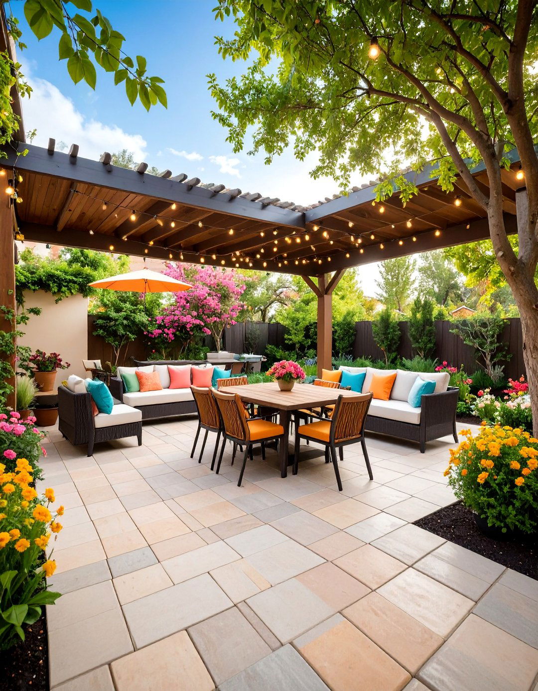 Paver Patio Entertainment Area - 25 Under Deck Landscaping Ideas