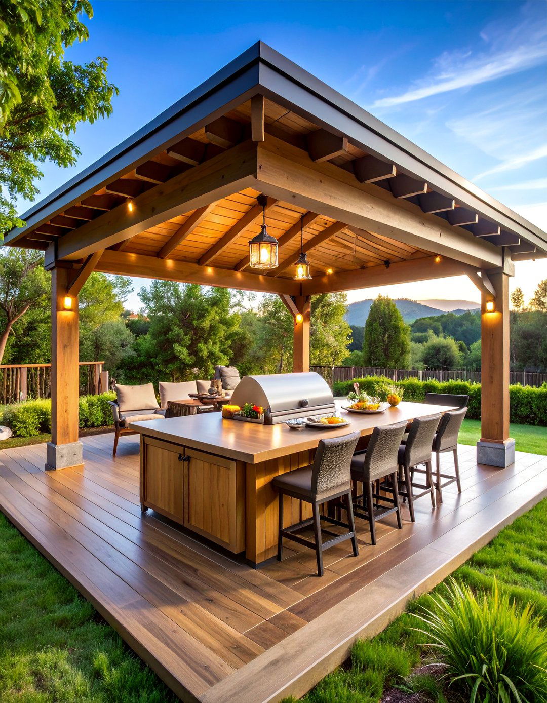 Pavilion BBQ Island with Overhead Cover - 25 Bbq Island Ideas