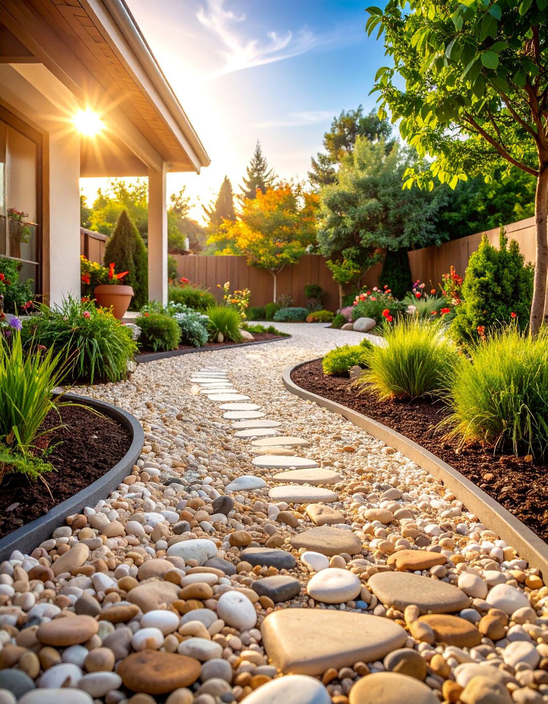 Pea Gravel Garden Path - 25 Natural Walkway Ideas