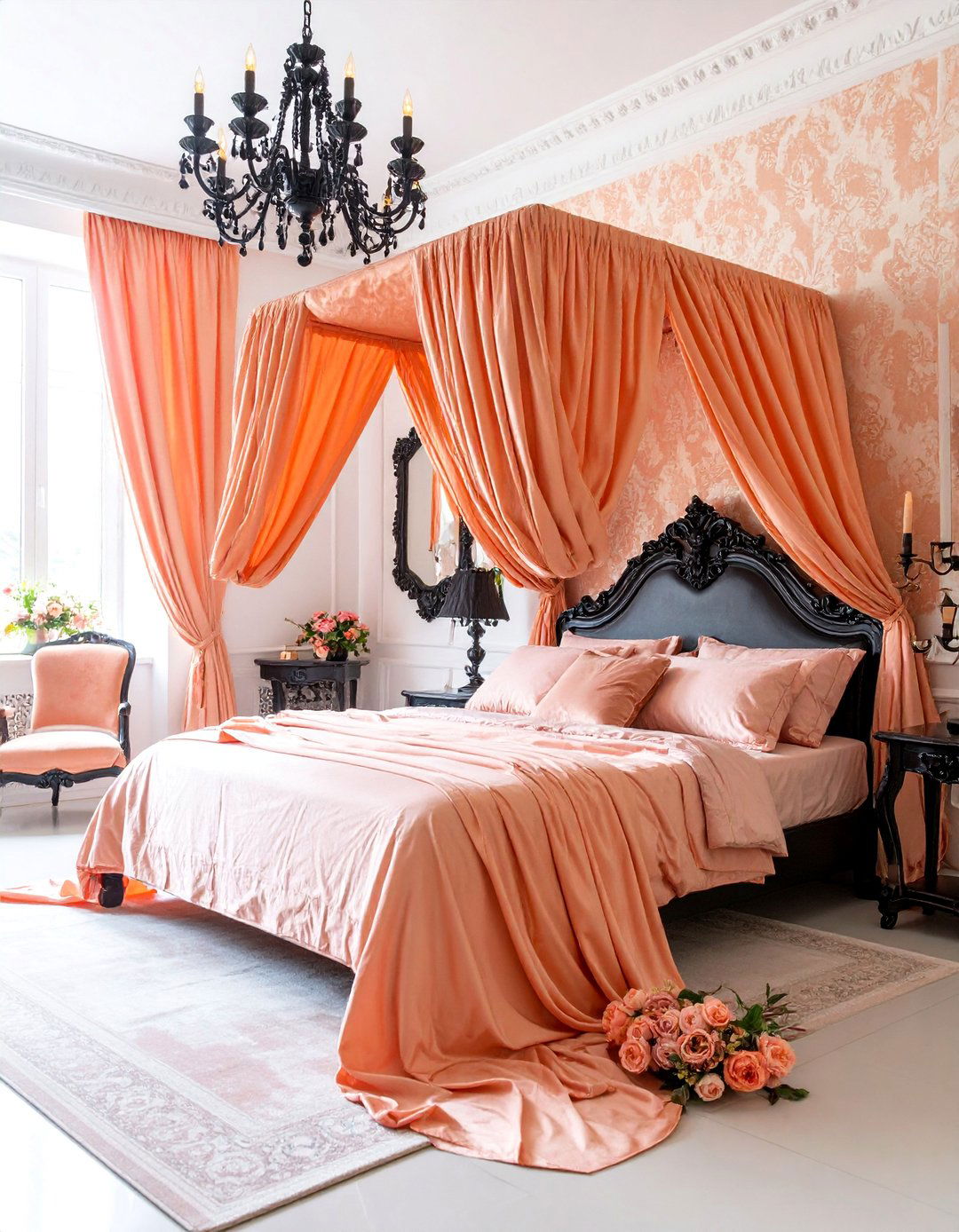 Peach Blossom Dark Romance - 25 pastel goth bedroom ideas