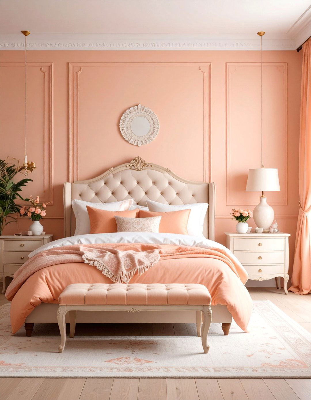 Peach and Cream Vintage Charm - 25 Pastel Bedroom Ideas