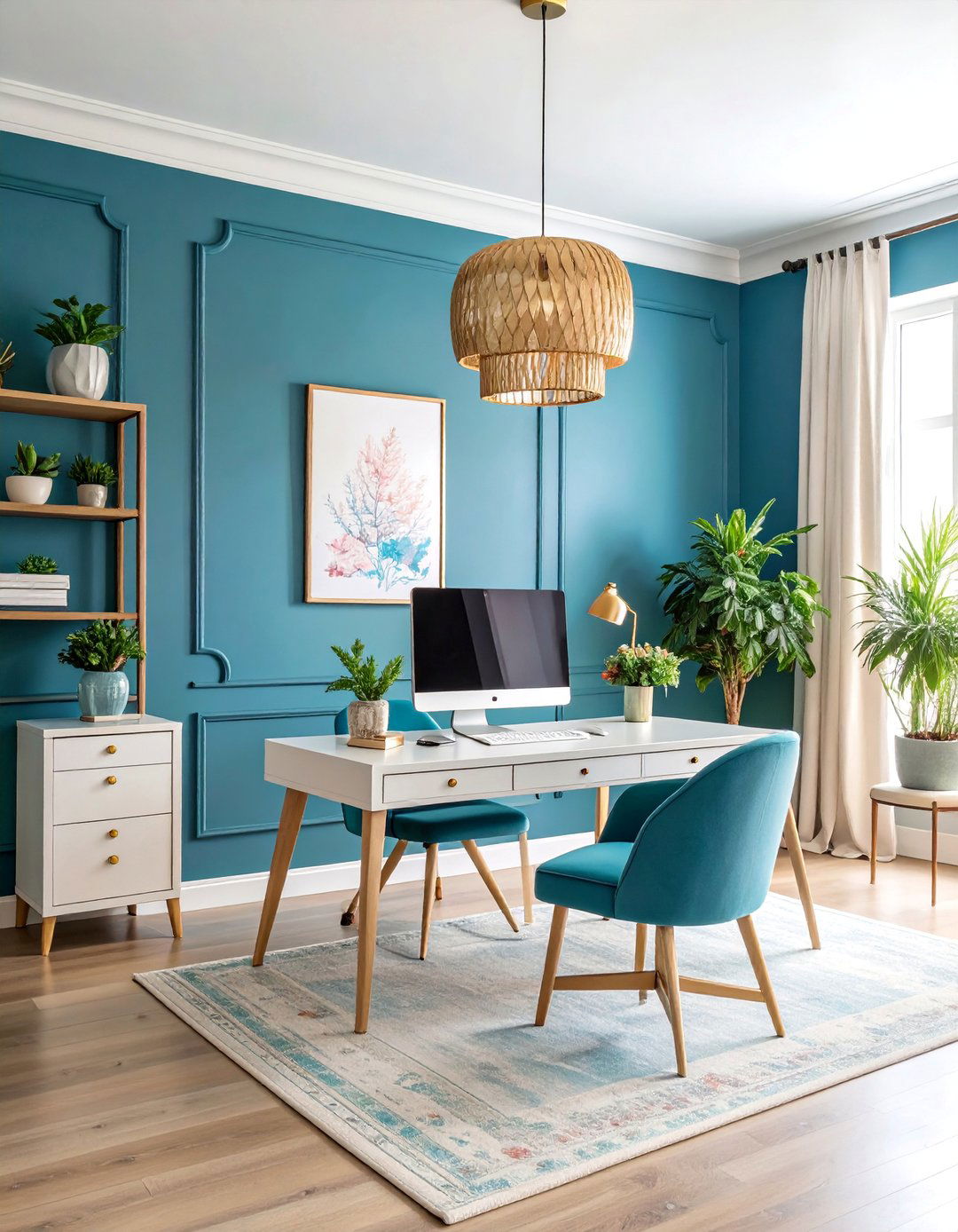 Peacock Blue Home Office Inspiration - 25 Ways to Decorate With Jewel Tones