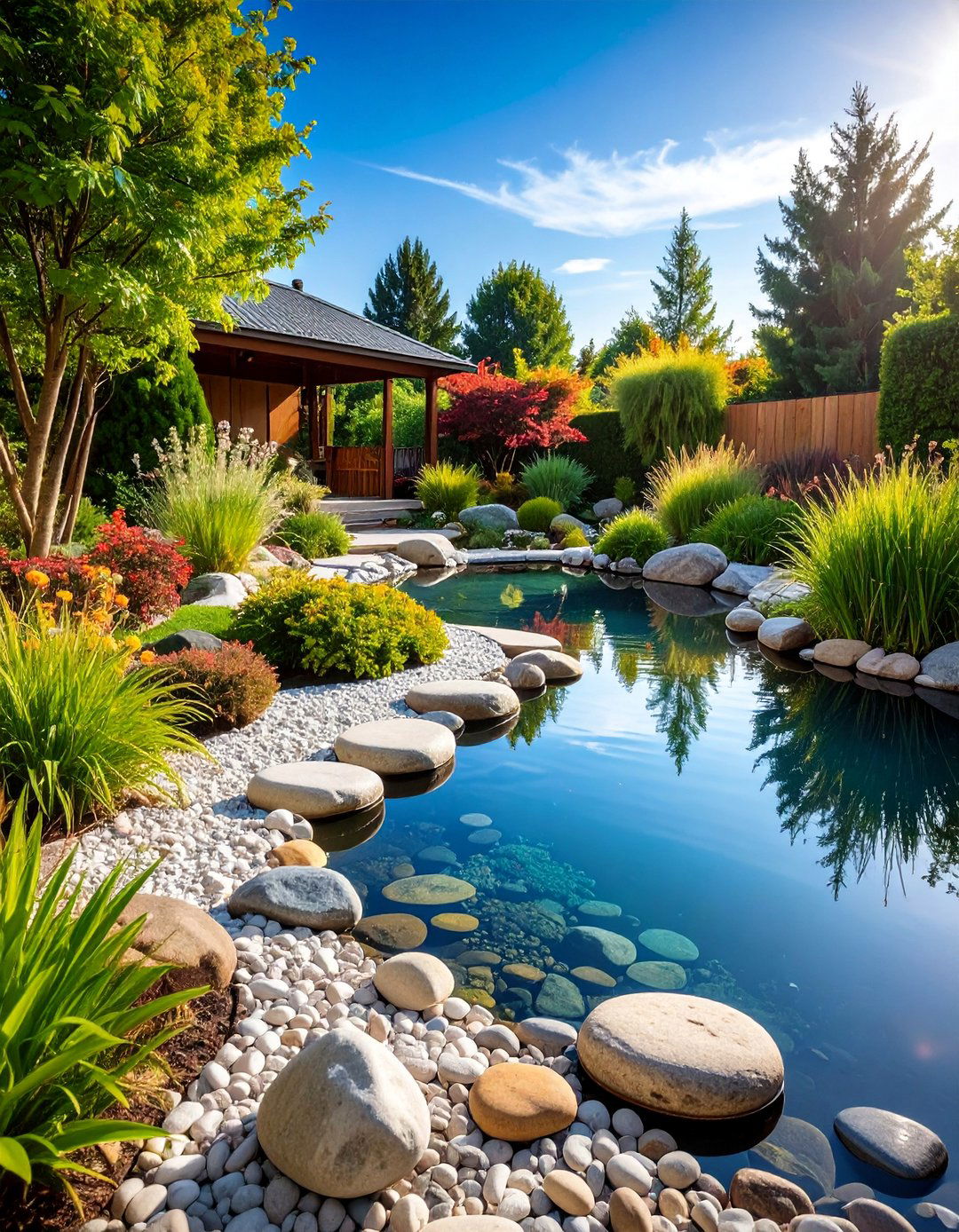 Pebble Beach Shoreline - 25 Pond Edging Ideas