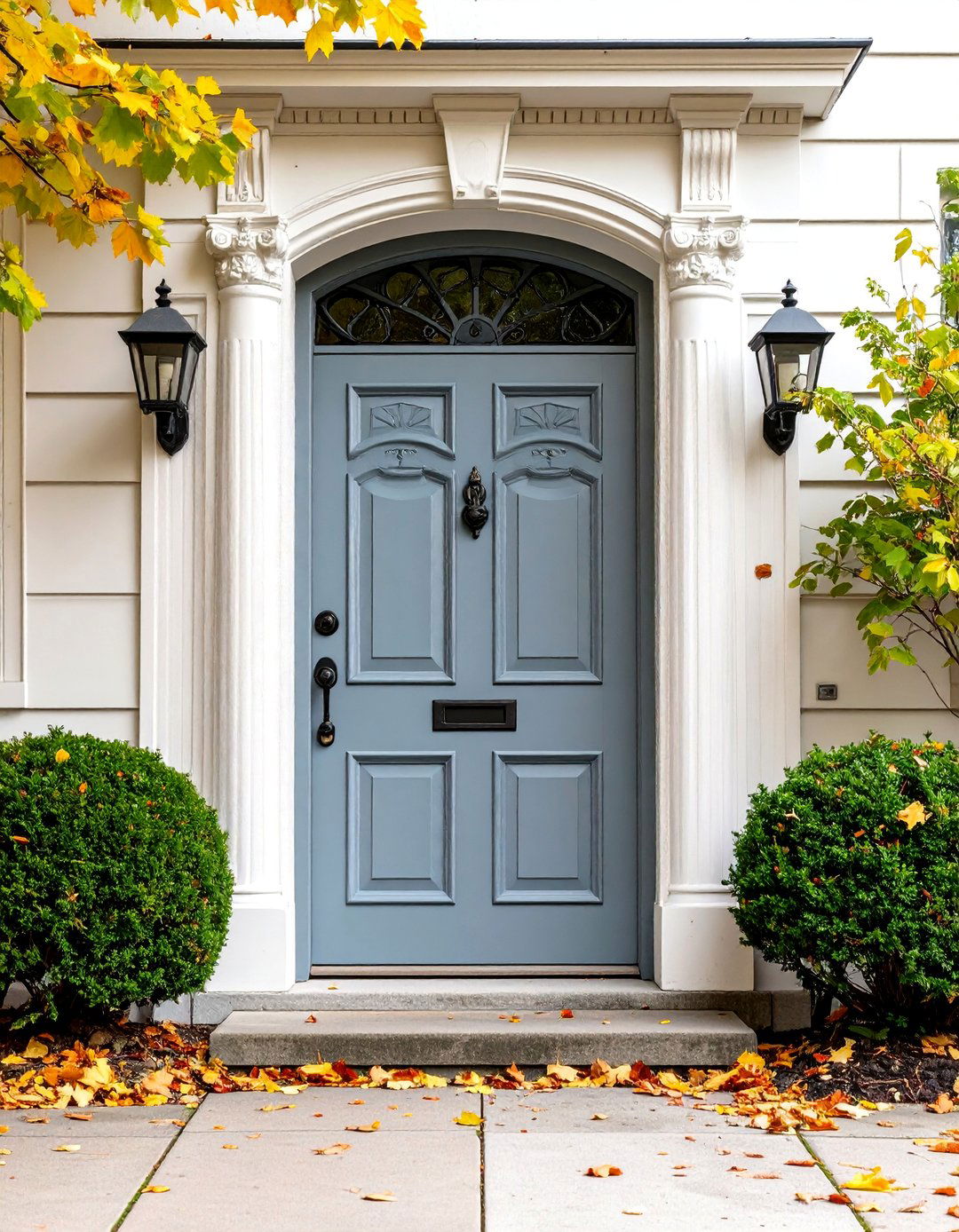 Pebble Grey Traditional Victorian Panel Door - 25 Grey Front Door Ideas
