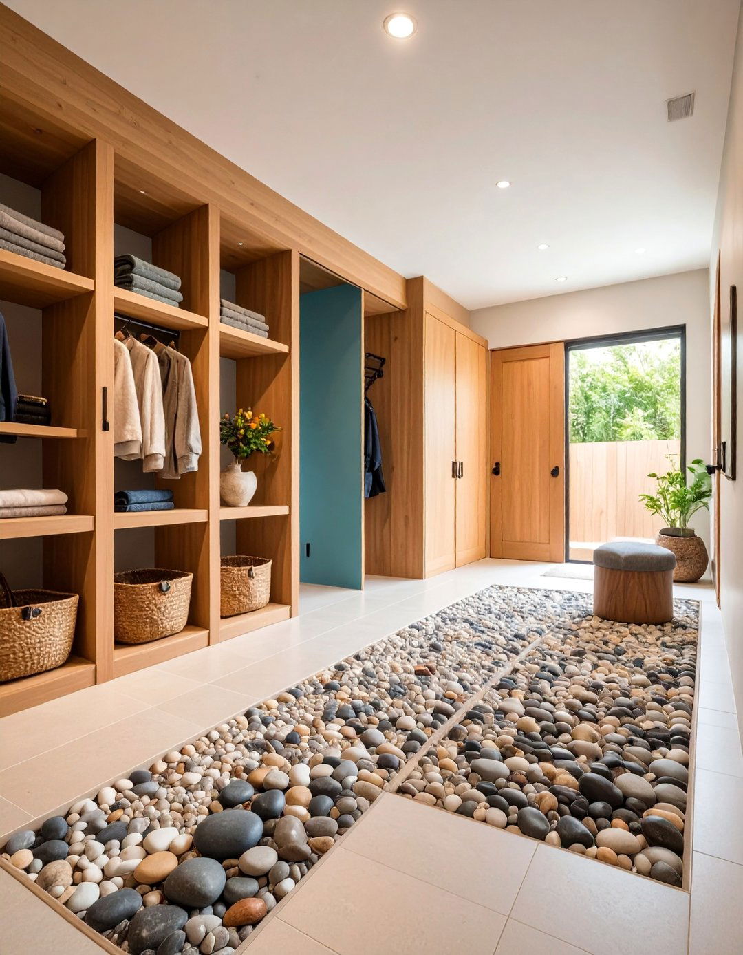 Pebble Mosaic Natural Stone Mudroom Tiles - 25 Mudroom Tile Floor Ideas