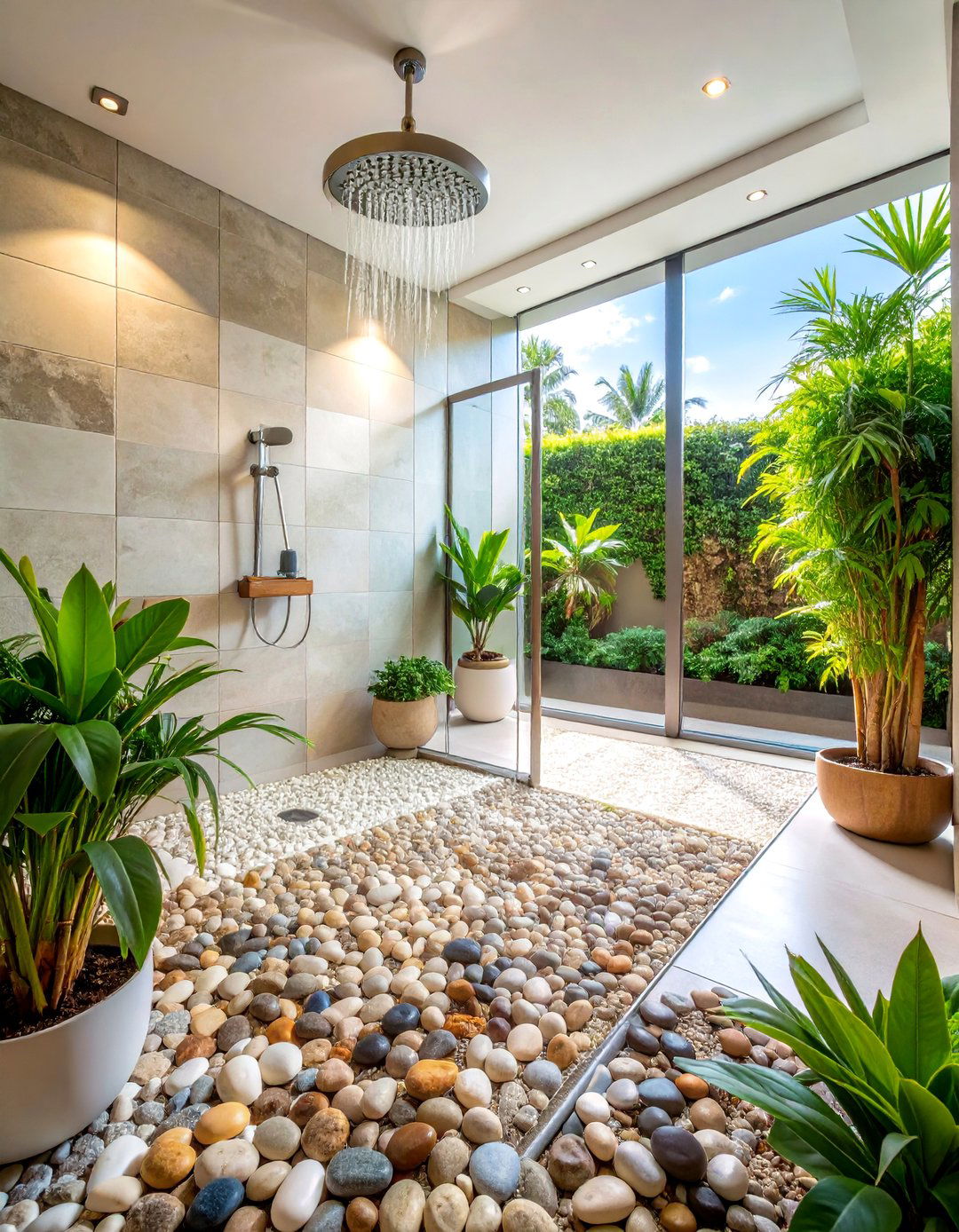 Pebble Stone Shower Floor Tiles - 25 Shower Floor Tile Ideas