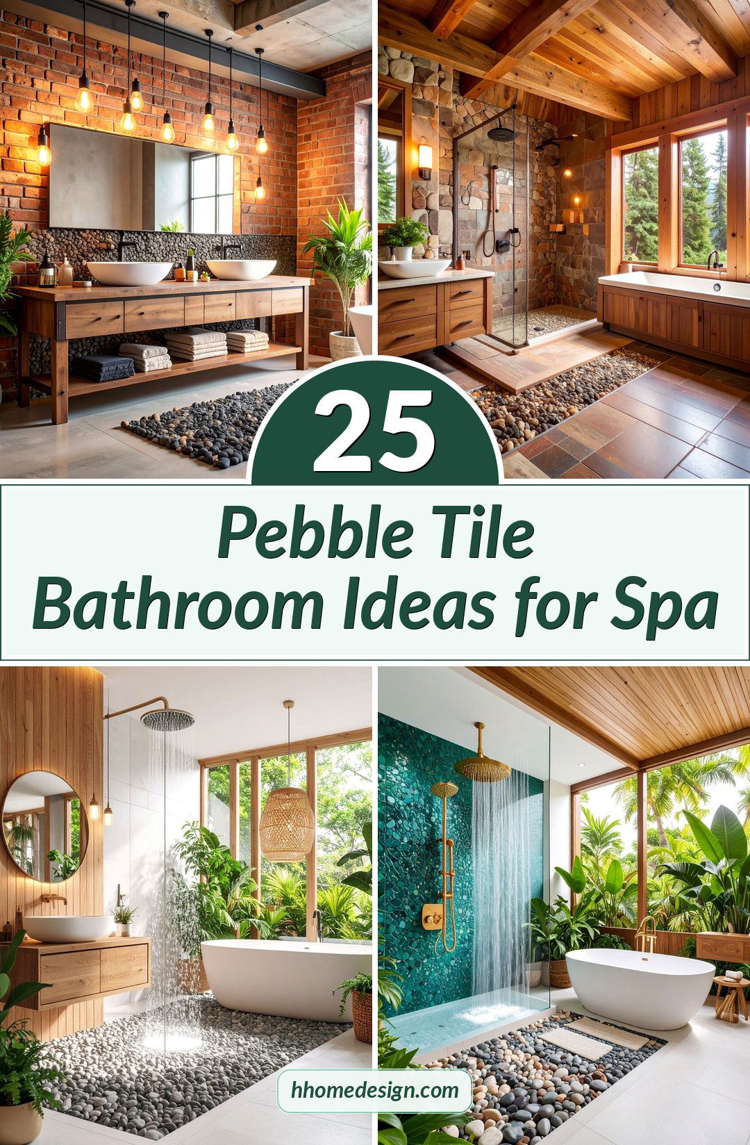 25 Pebble Tile Bathroom Ideas for Spa