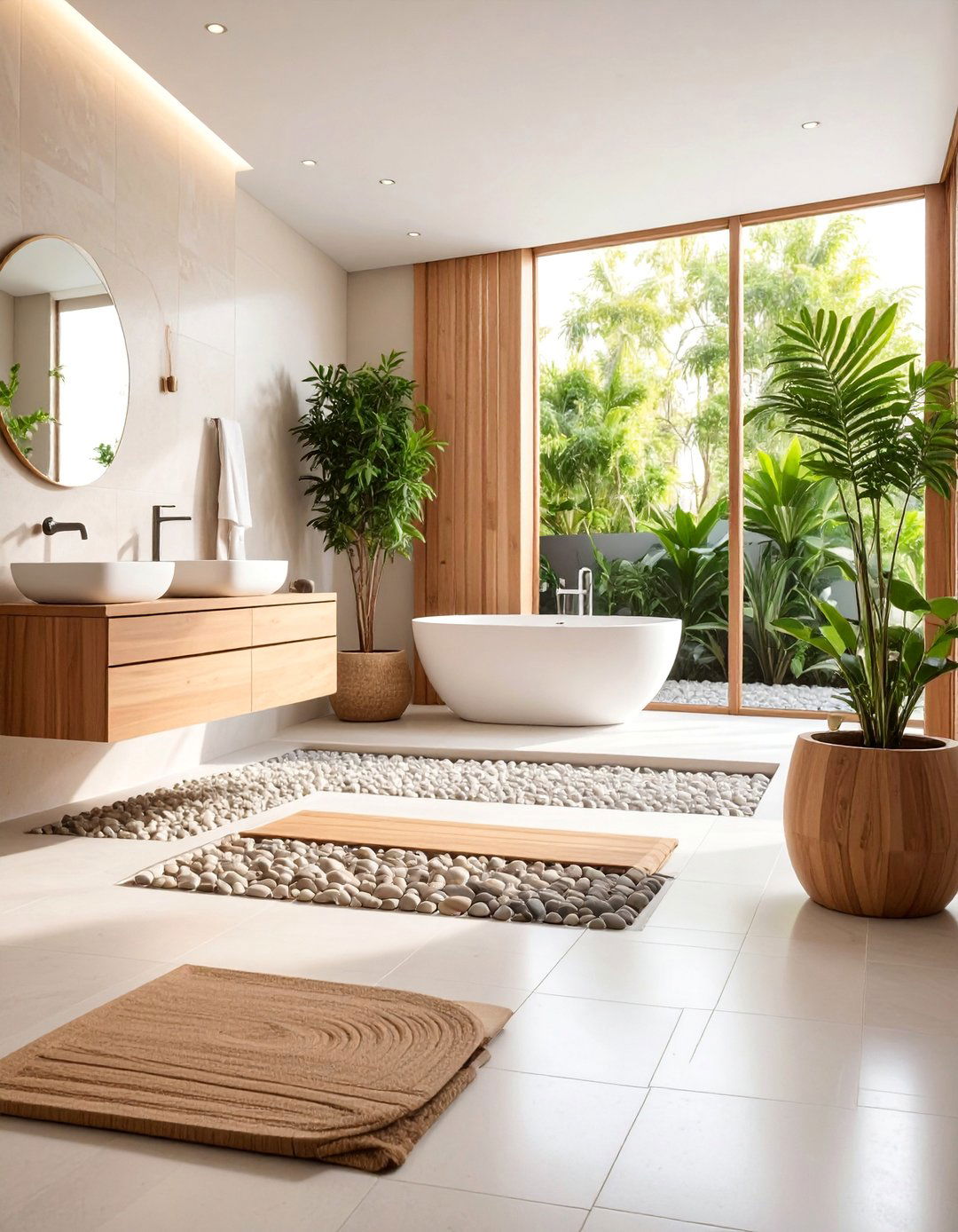 Pebble Tile Zen Bathroom Floor - 25 Zen Bathroom Ideas