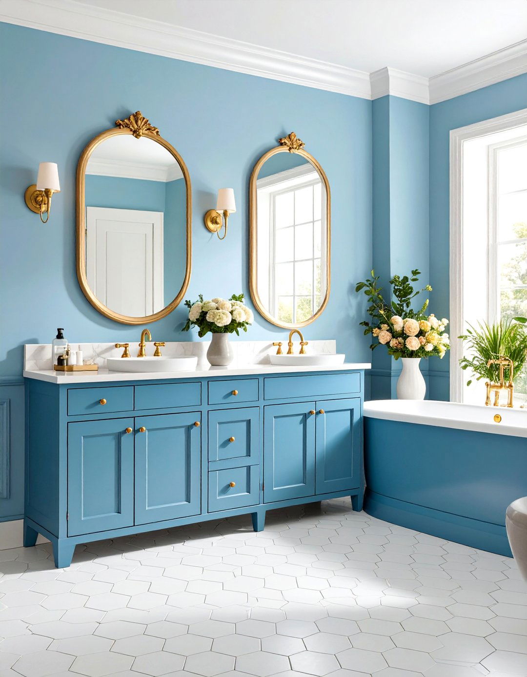 Pedestal Sink Half Bathroom with Traditional Elegance - 25 Half Bathroom Ideas