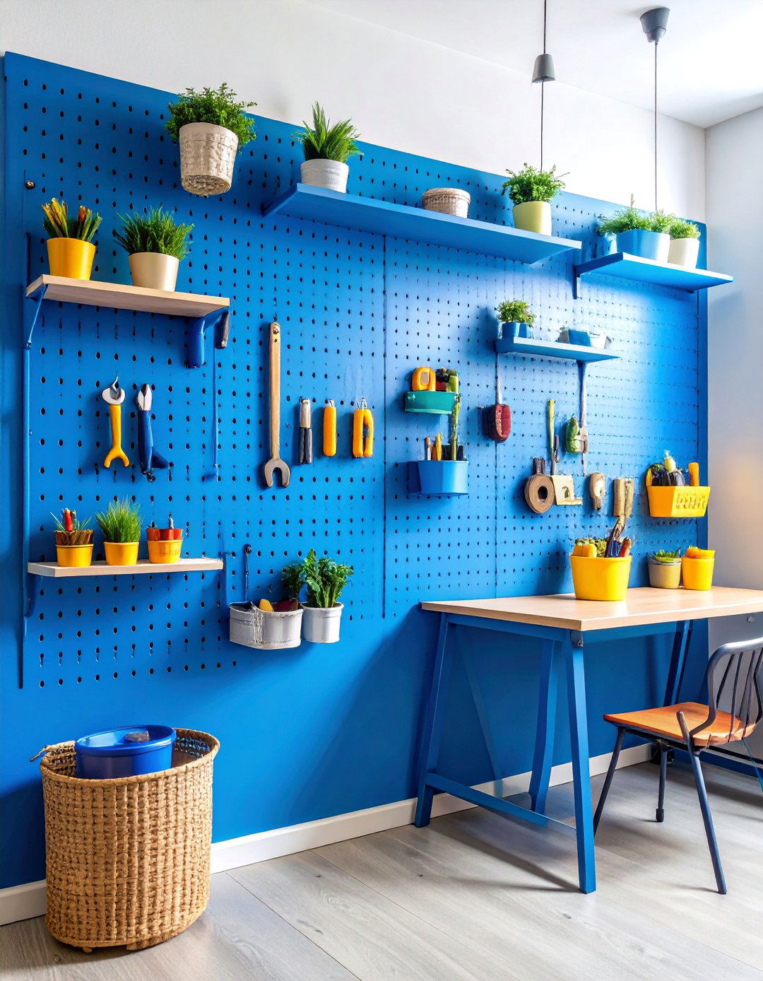Pegboard Desk Organization Wall System - 25 Desk Organization Ideas