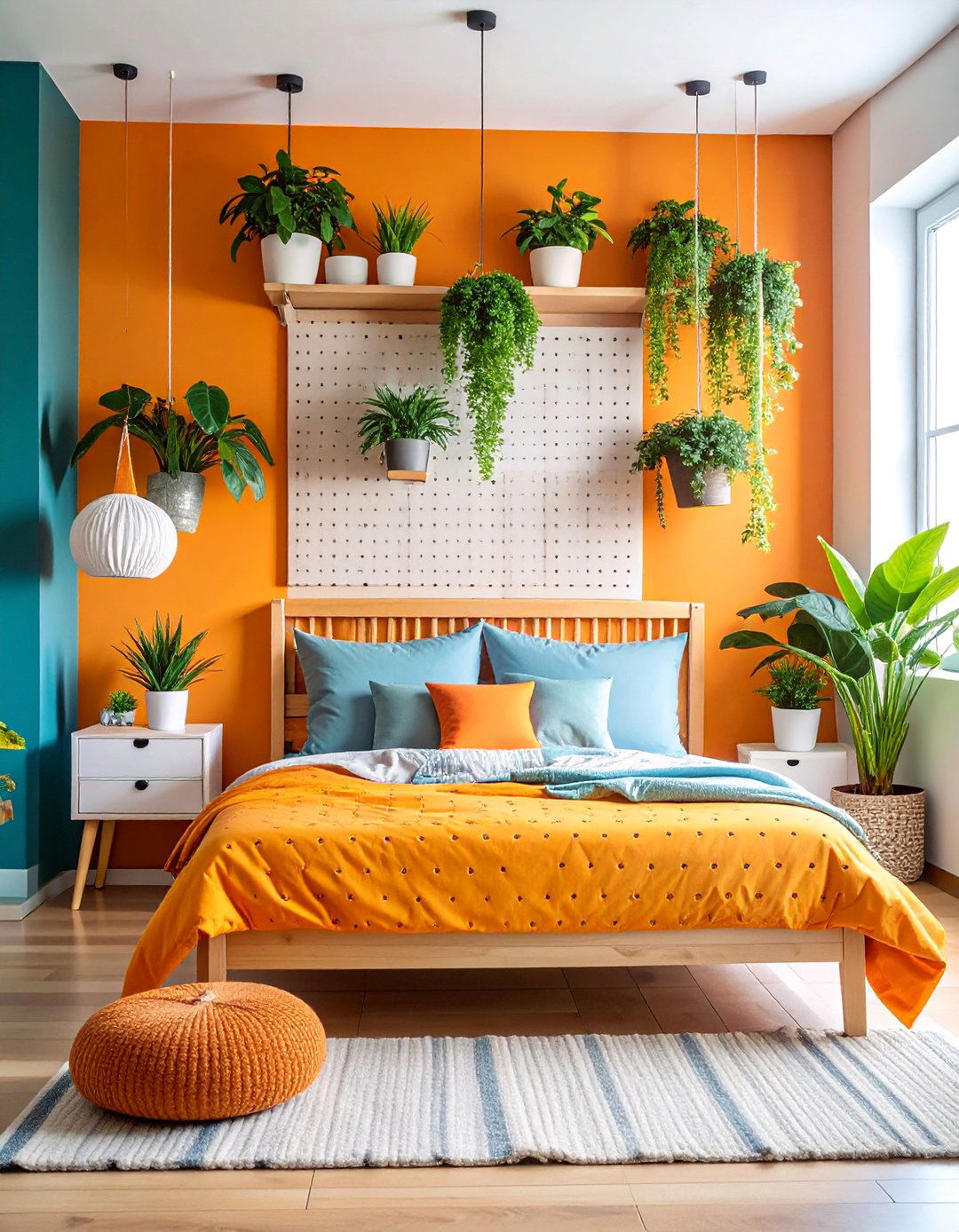 Pegboard Organization Display Wall - 25 No Headboard Ideas