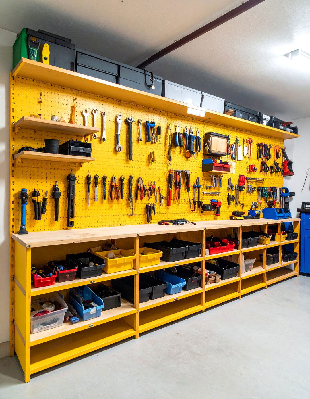 Pegboard Tool Organization Wall - 25 Basement Storage Ideas