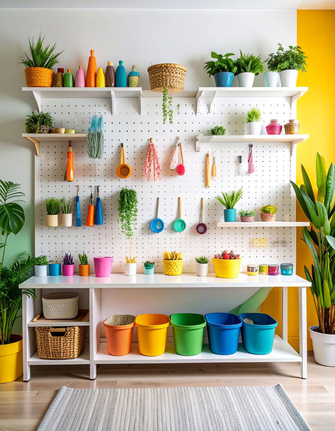 Pegboard Wall Organization System - 25 Small Craft Room Ideas