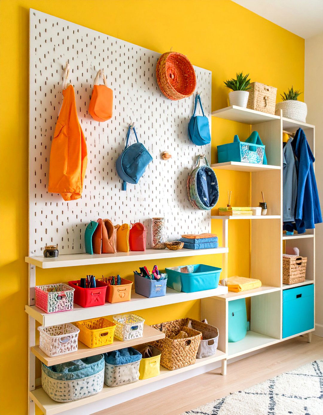 Pegboard Wall System for Customizable Storage - 25 Clothes Storage Ideas