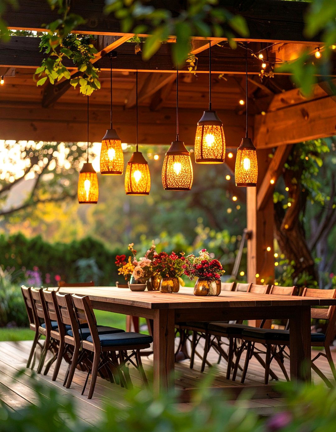 Pendant Light Dining Focus - 25 Gazebo Lighting Ideas
