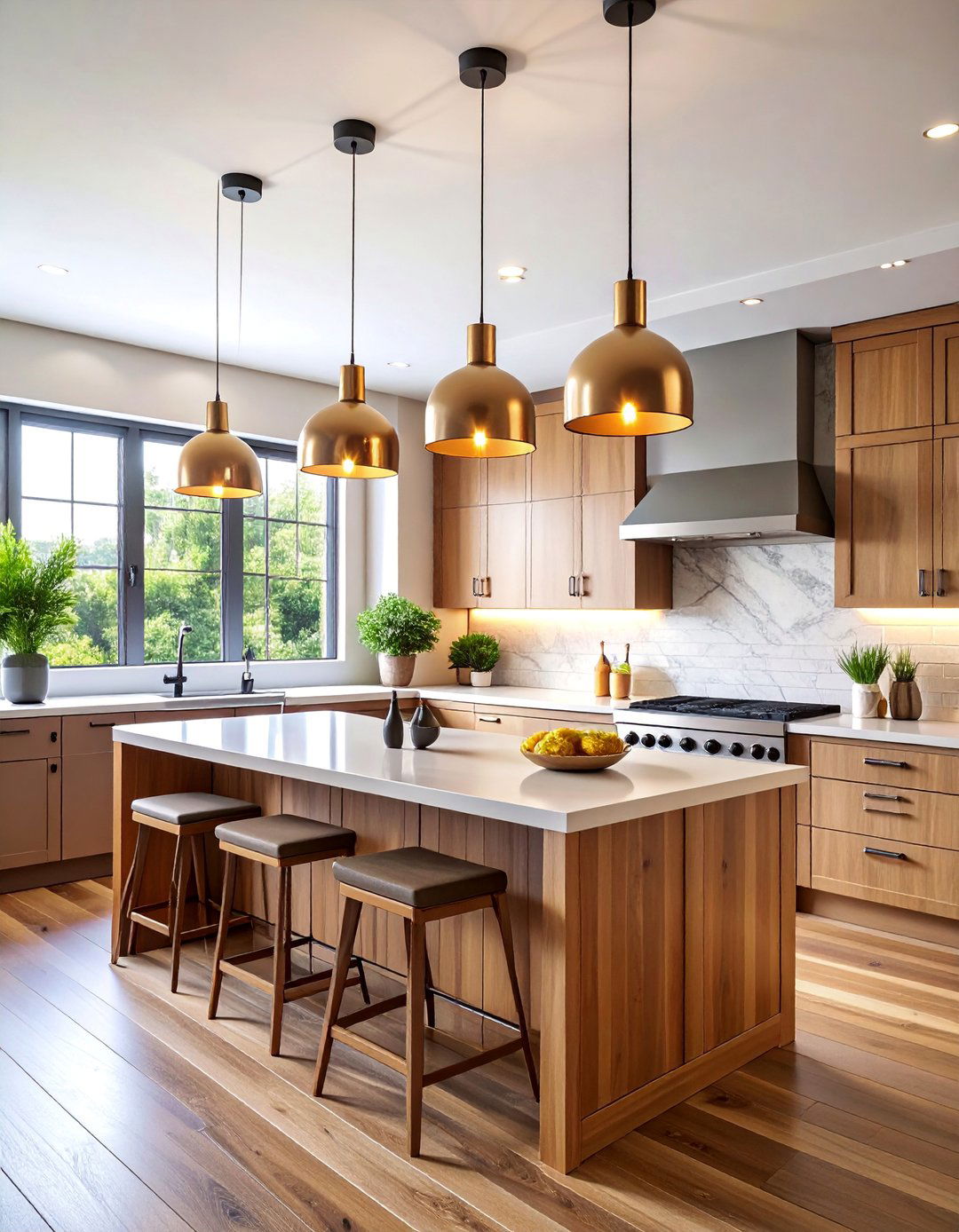 Pendant Light Height Variation Drama - 25 Kitchen Lighting Ideas