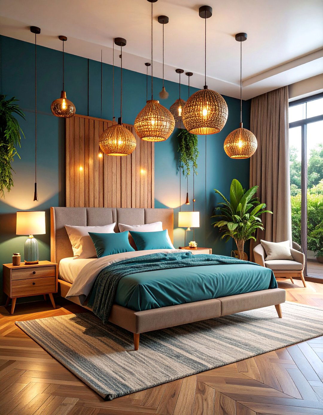 Pendant Lighting Bedroom with Statement Fixtures - 25 Modern Bedroom Ideas