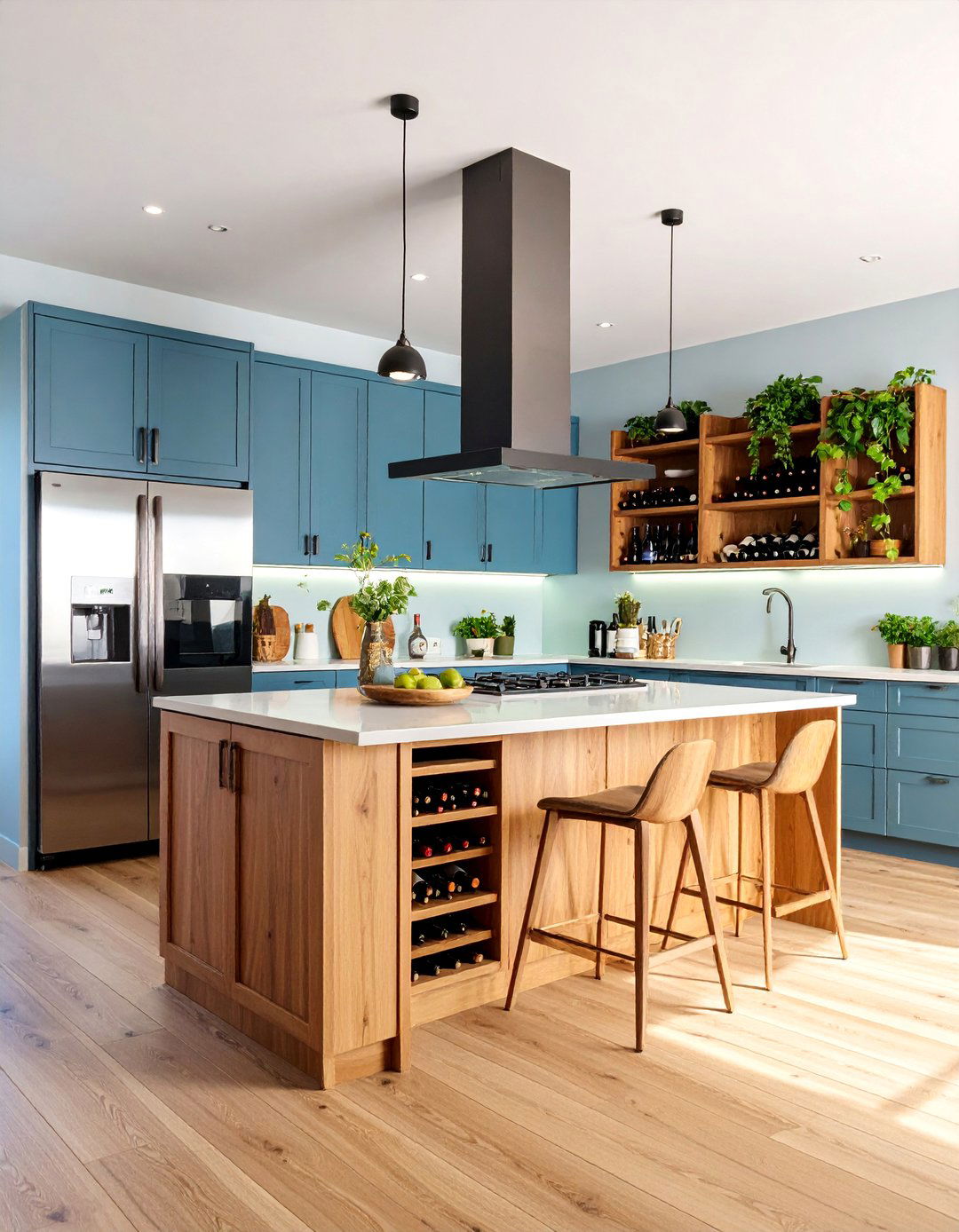 Peninsula with Built in Wine Storage - 25 Kitchen Peninsula Ideas