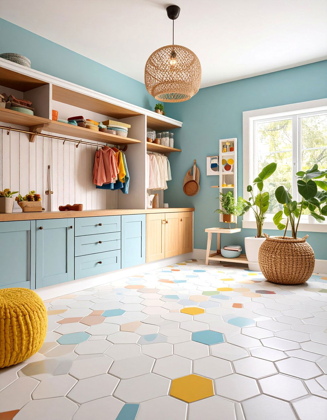 Penny Round Mosaic Mudroom Tiles - 25 Mudroom Tile Floor Ideas