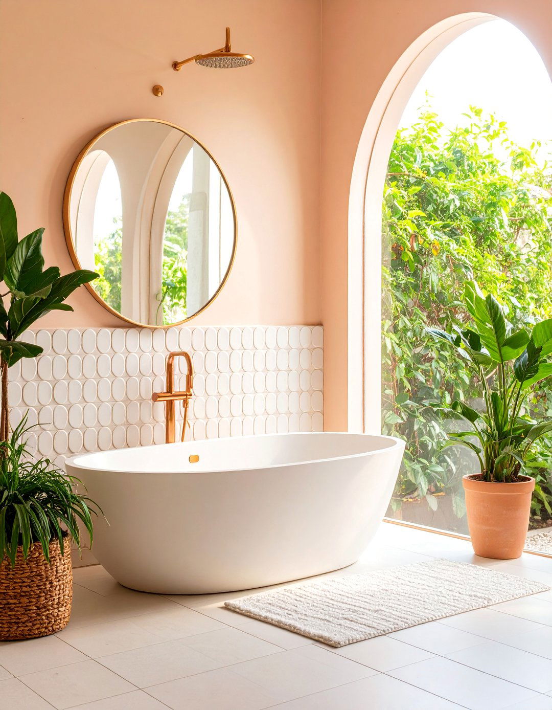 Penny Round Tile Shower Niche with Retro Charm - 25 Shower Niche Ideas