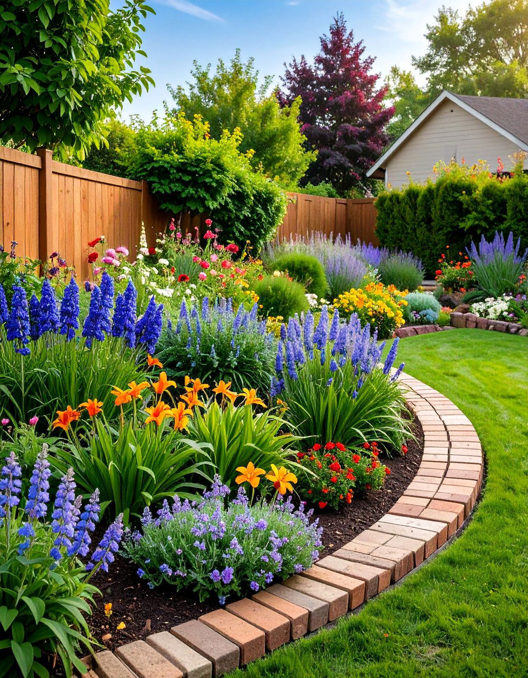 Perennial Flower Border Circle - 25 Round Garden Bed Ideas