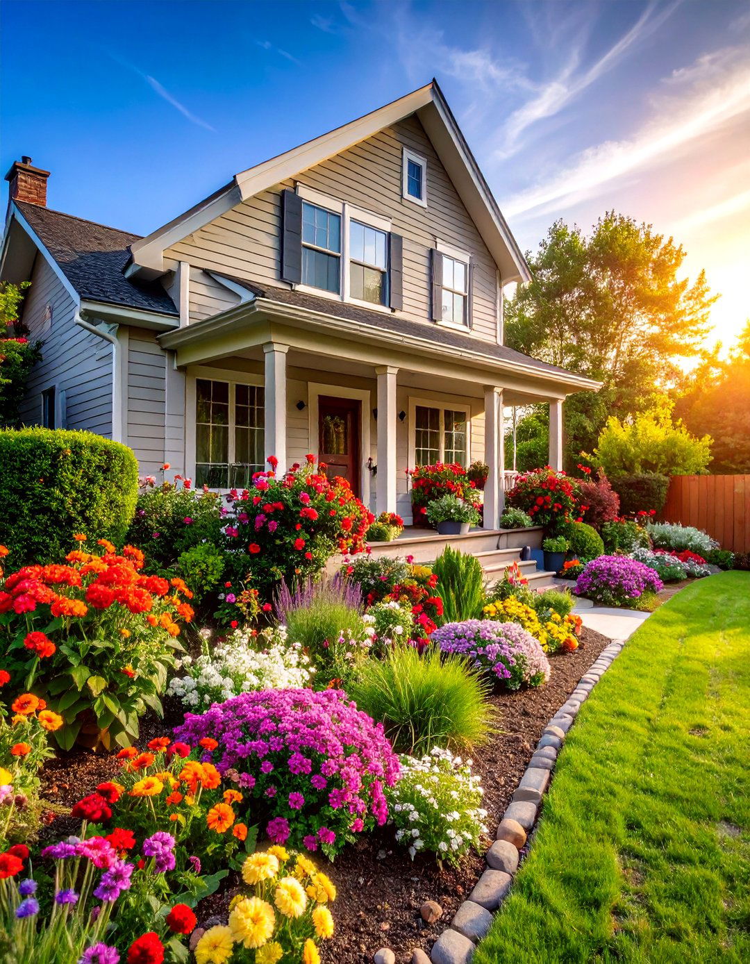 Perennial Flower Border Installation - 25 Curb Appeal Ideas