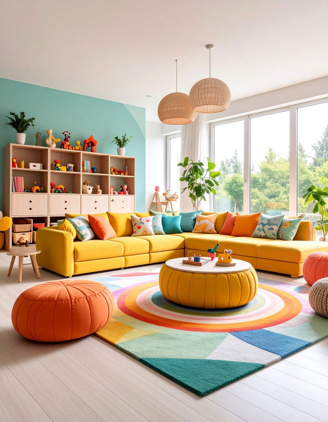 Performance Fabric Family Room with Kid Friendly Design - 25 Family Room Ideas