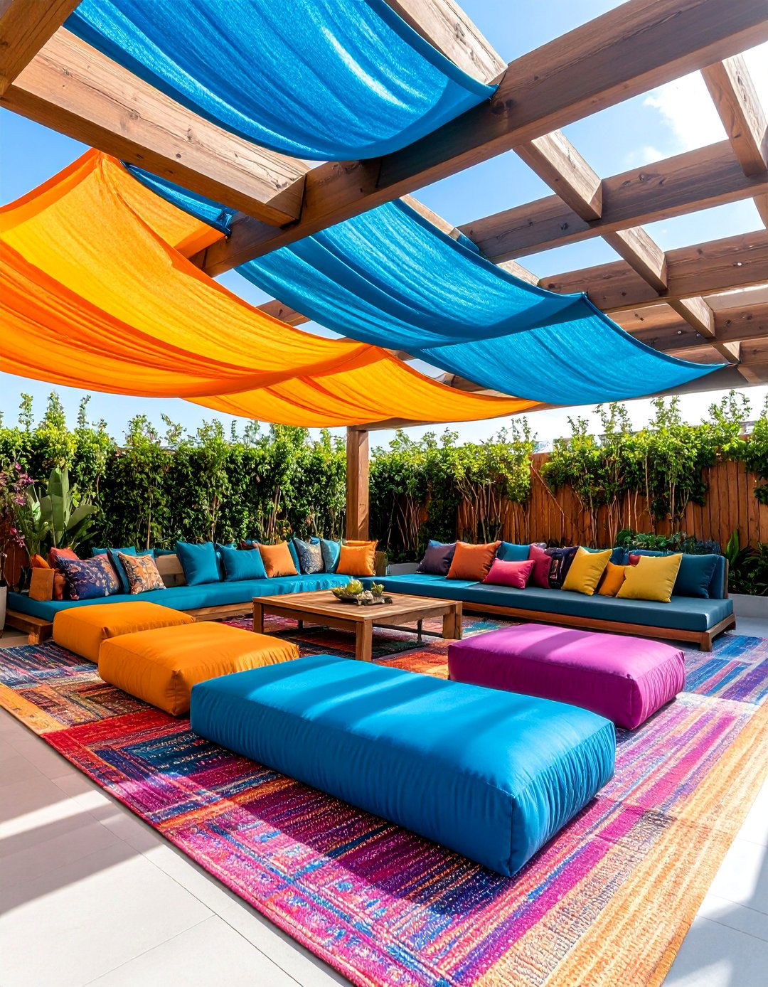 Pergola Canopy with Seasonal Fabric Rotation System - 25 Pergola Shade Ideas