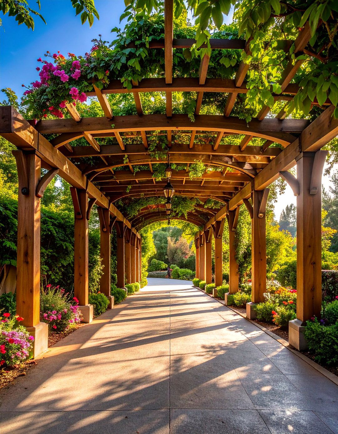Pergola Covered Entrance with Climbing Vines - 25 driveway entrance ideas