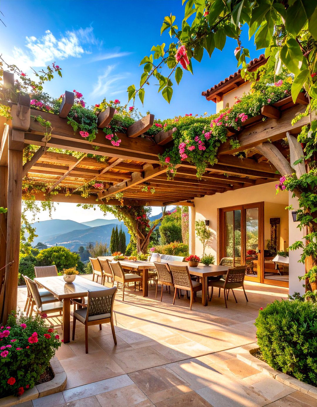Pergola Covered Mediterranean House Exterior - 25 Mediterranean House Exterior Ideas