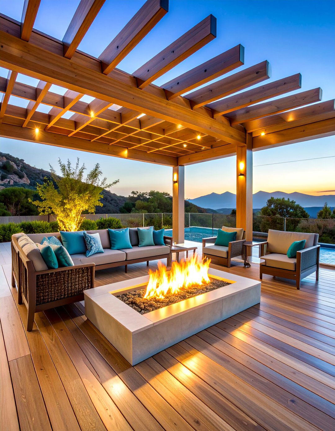 Pergola Fire Feature Integration with Heat and Shade Balance - 25 Pergola Shade Ideas
