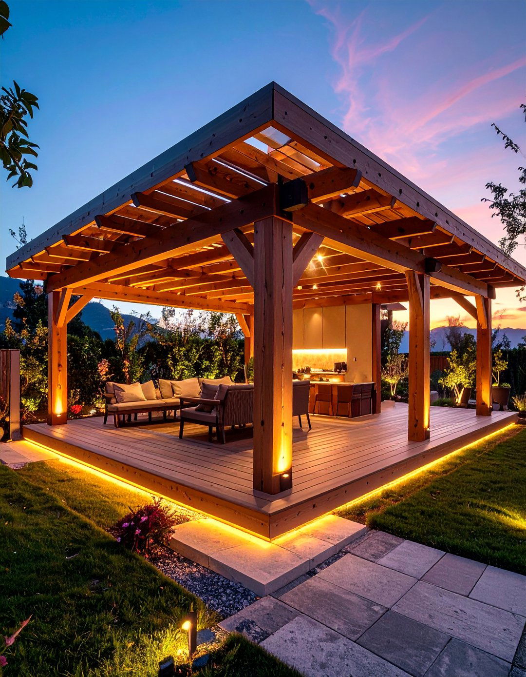 Pergola Gazebo Hybrid with Enclosed Shade Sections - 25 Pergola Shade Ideas