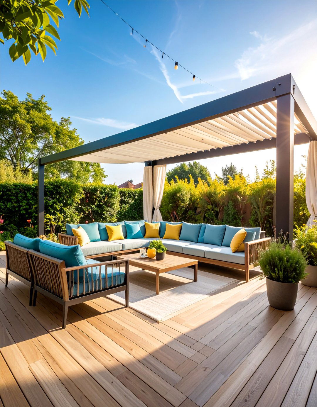 Pergola Integrated Privacy Screen - 25 Deck With Privacy Wall