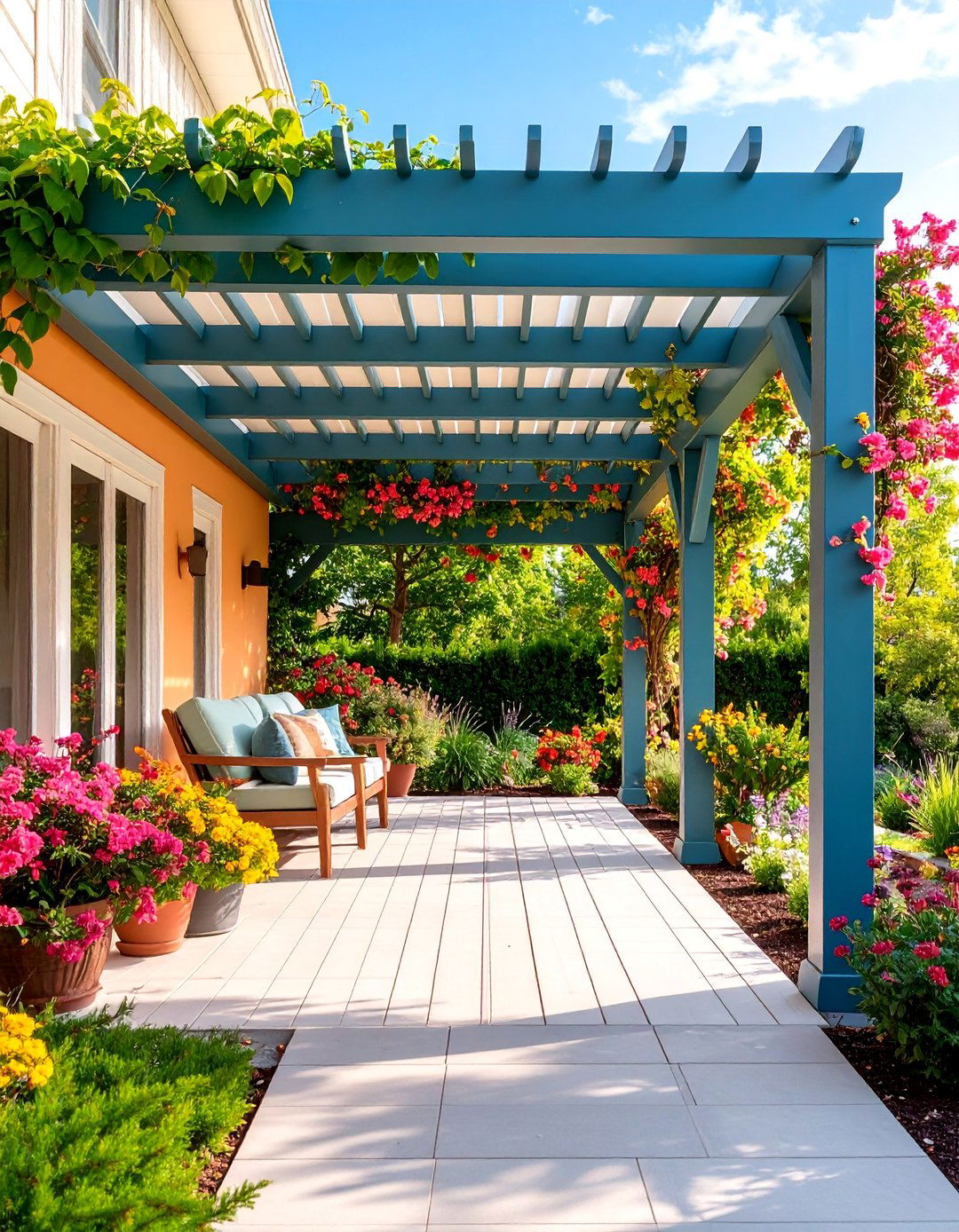 Pergola Style Metal Porch Roof - 25 Metal Roof Porch Design Ideas