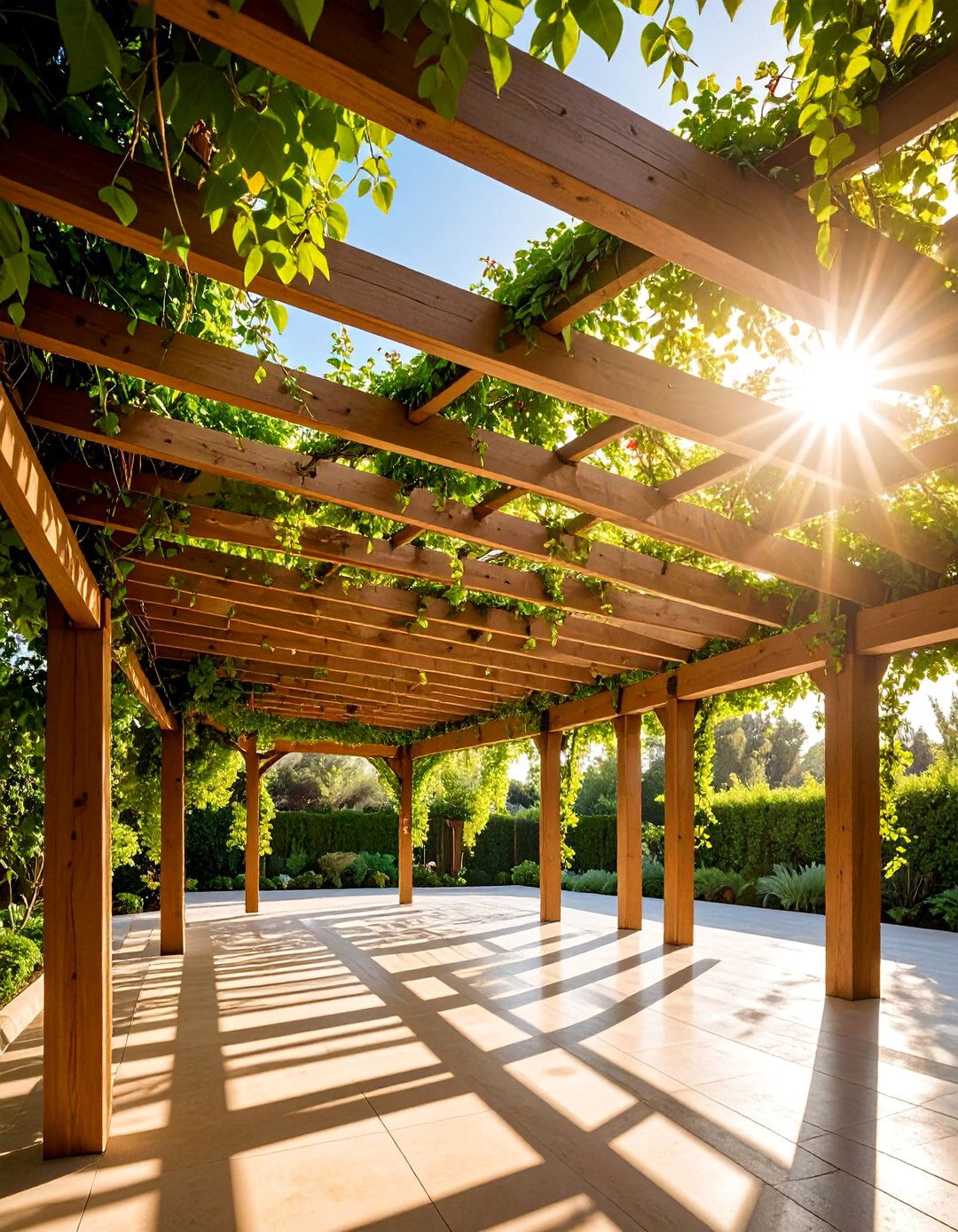 Pergola Style Open Beam Ceiling - 25 patio ceiling ideas