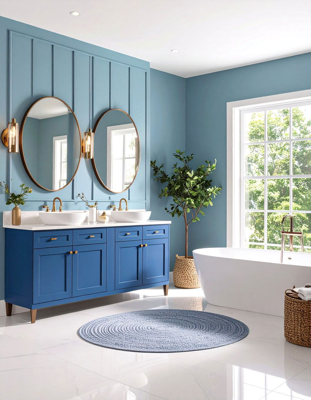 Periwinkle Beadboard Contemporary Elegance - 25 Beadboard Bathroom Ideas